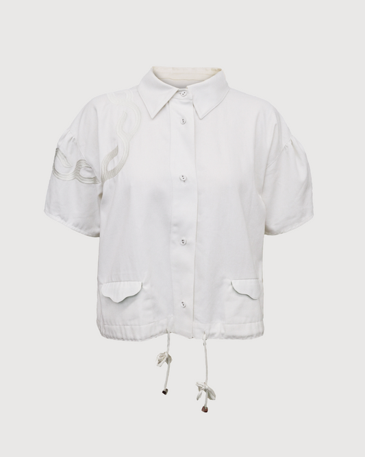 Short Embroidered Shirt Jacket