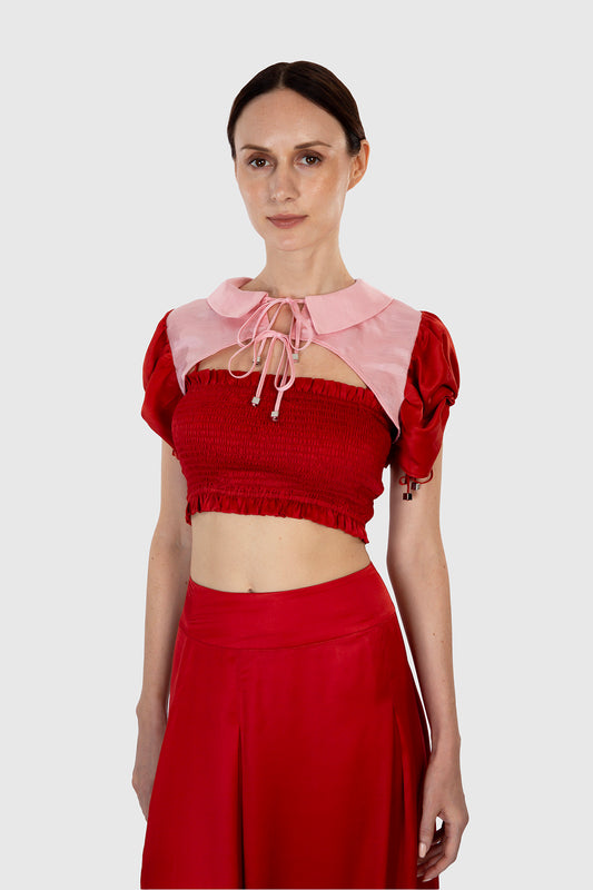 Bubble Sleeve Crop Bolero Jacket